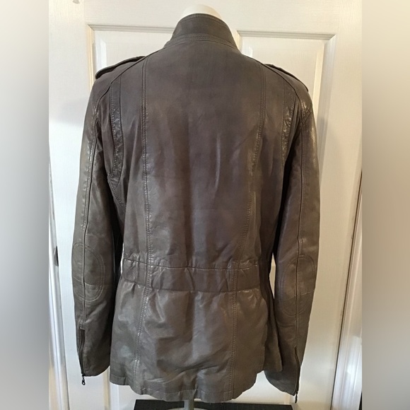 Danier Leather Coat Taupe Zipper and Snap Closure - Picture 2 of 10